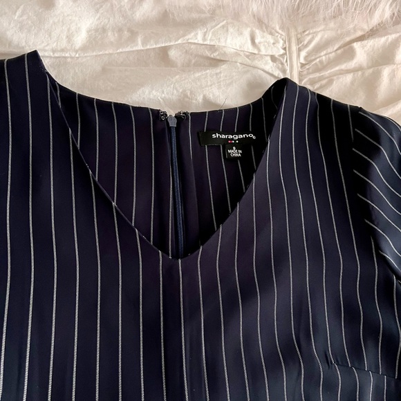 Navy Blue Pinstripe Dress (just above the knee) - Picture 2 of 6